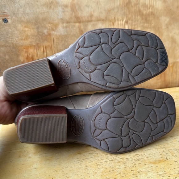 Kork-Ease Kissel Gray Slouch Square Toe Ankle Bootie Back Zip Leather Heel - Picture 12 of 13